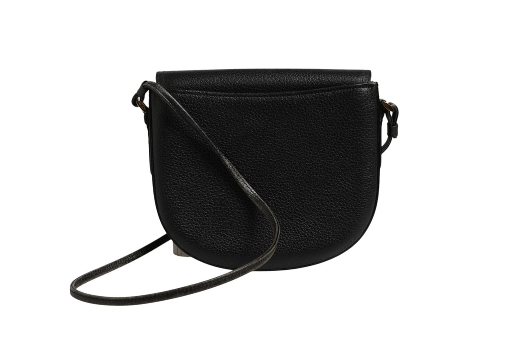 Black and Gold leather logo crossbody bag