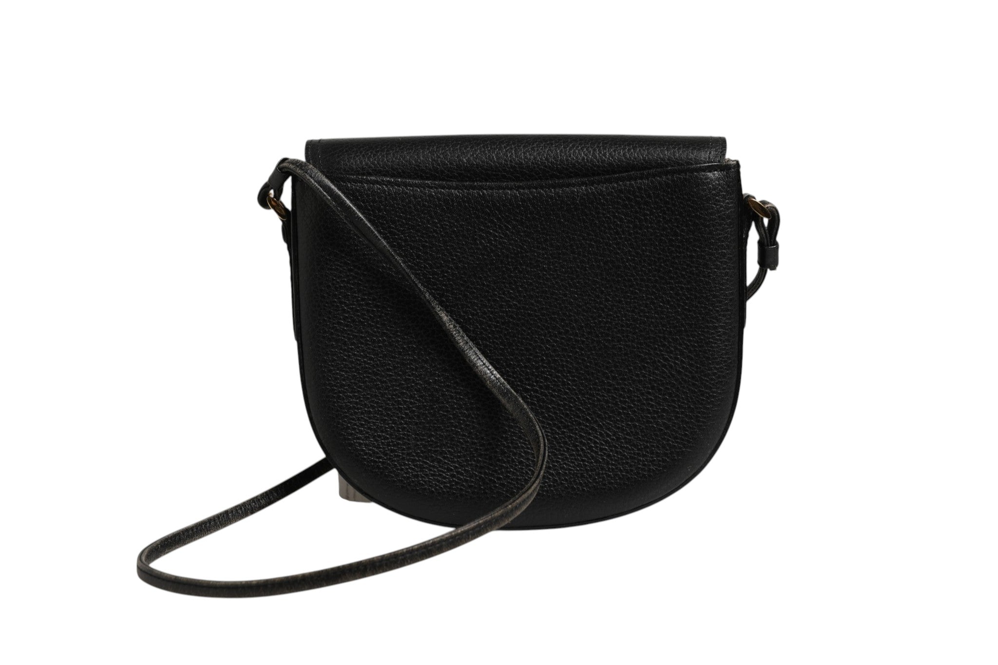 Black and Gold leather logo crossbody bag