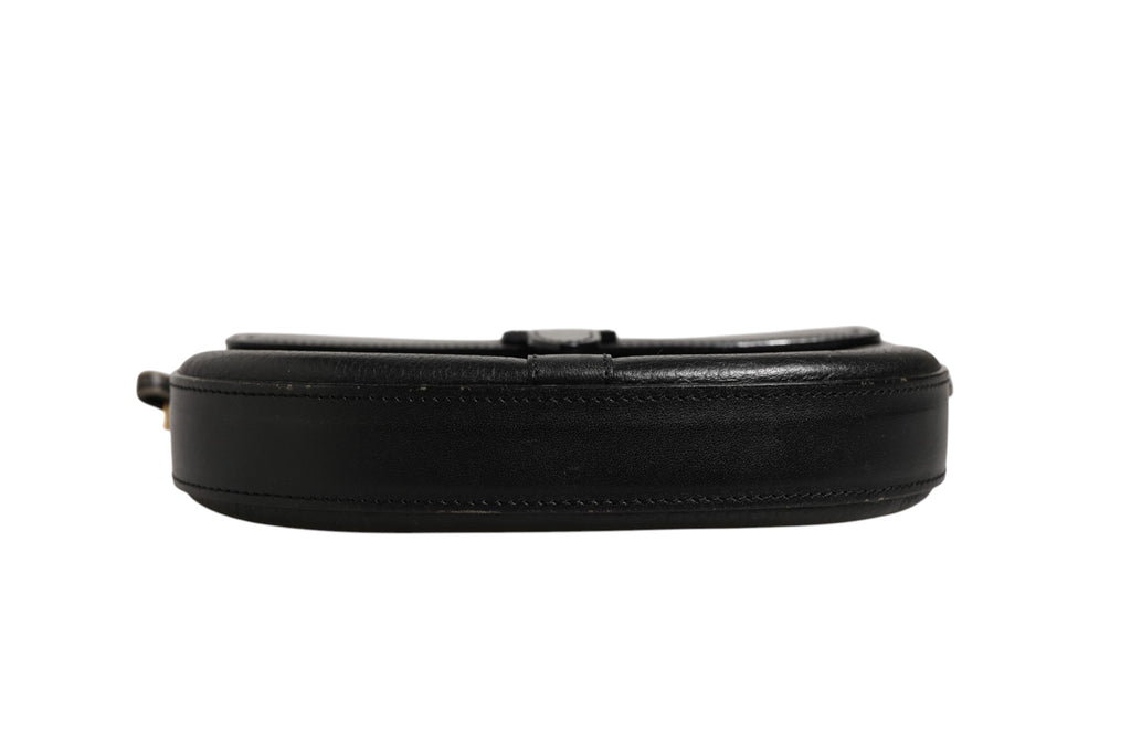 Black and Gold leather logo crossbody bag