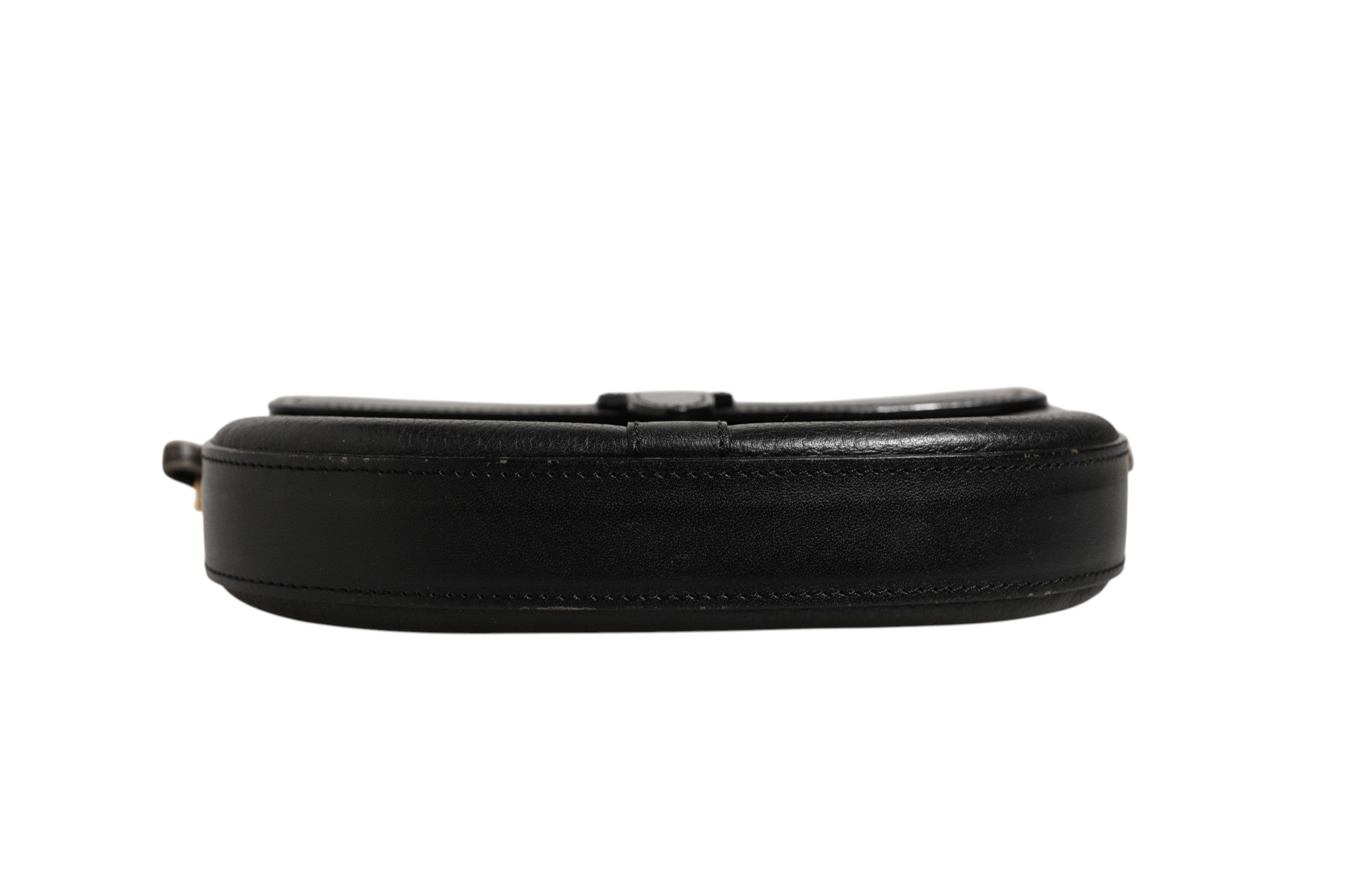 Black and Gold leather logo crossbody bag