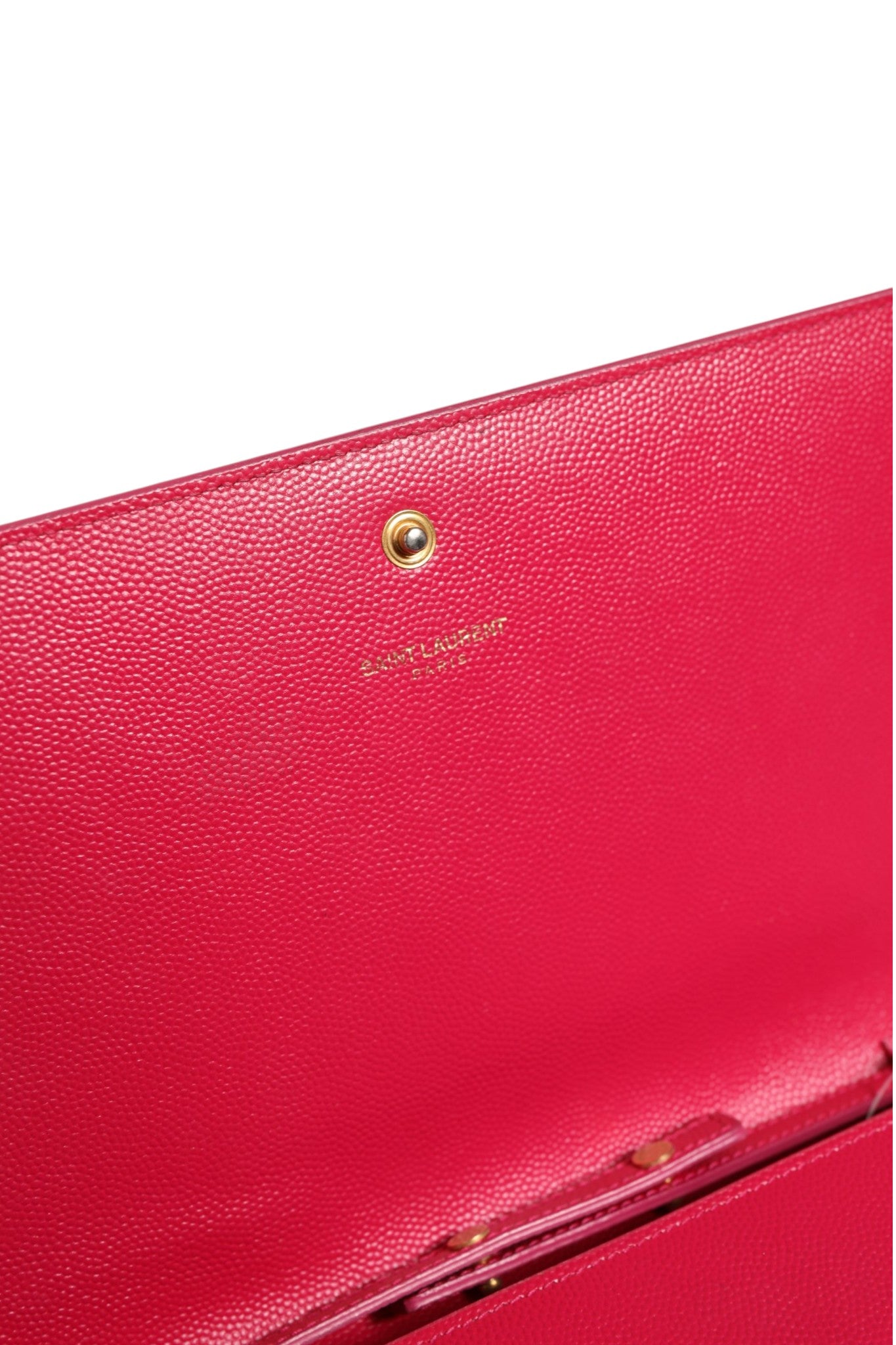 Red Leather Monogram Wallet on Chain