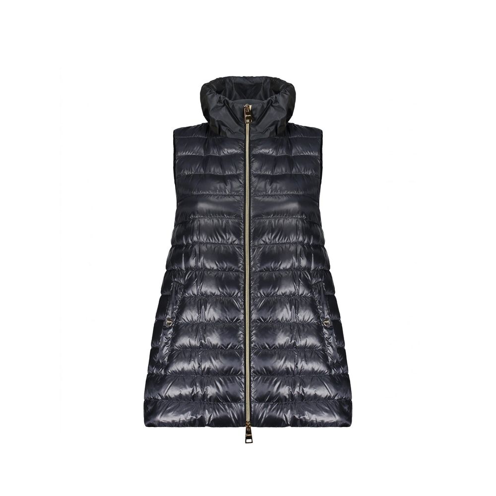 Blue Polyamide Sleveless Jacket