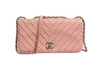 Small Classic Double Flap Bag Light Pink Chevron