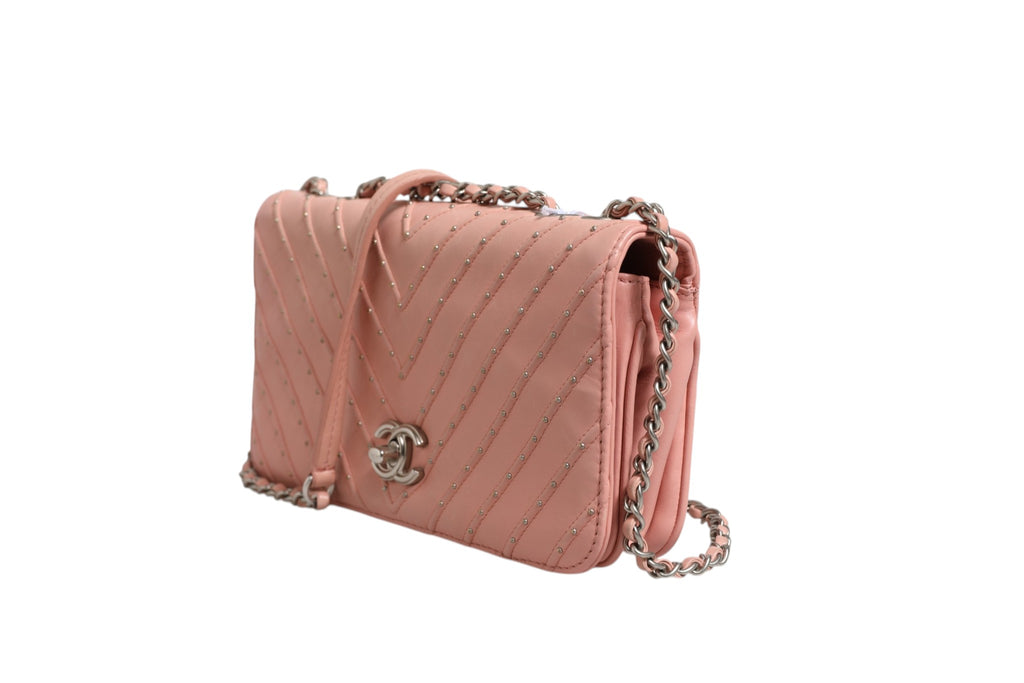 Small Classic Double Flap Bag Light Pink Chevron