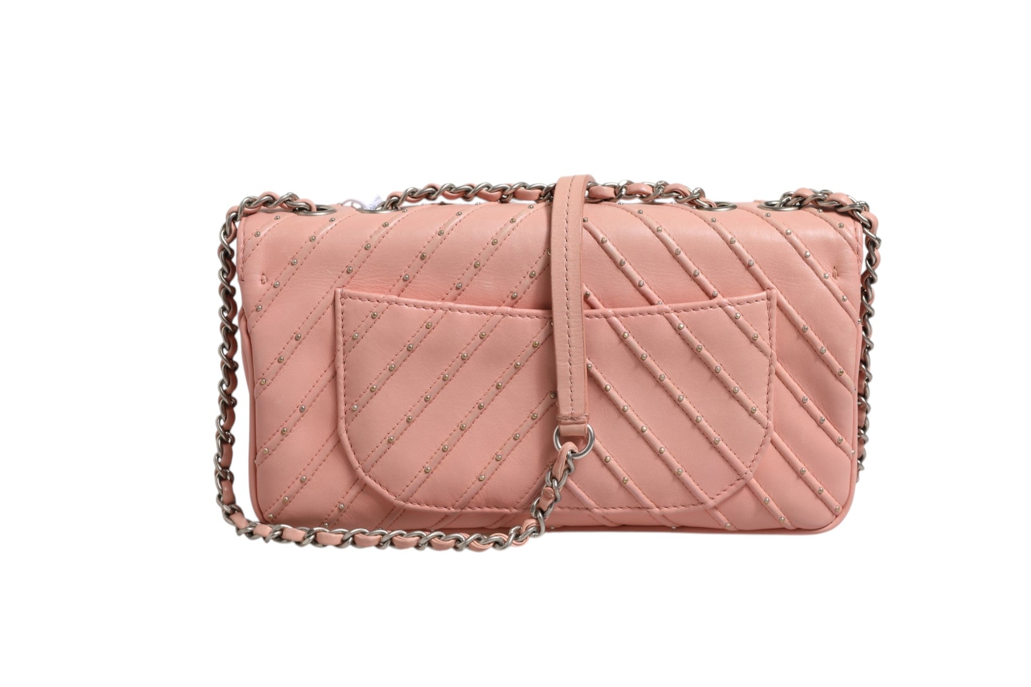 Small Classic Double Flap Bag Light Pink Chevron