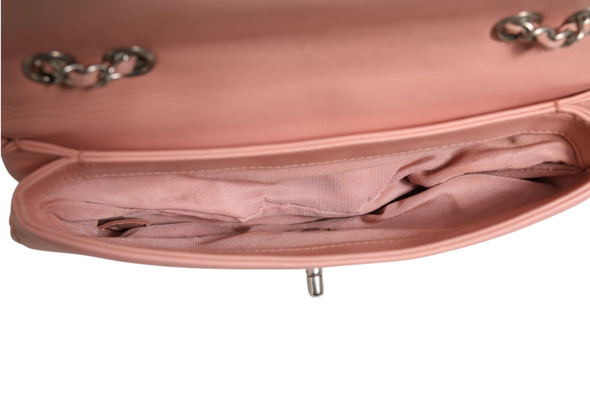 Small Classic Double Flap Bag Light Pink Chevron