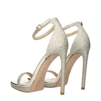 Gold Plastic Stiletto Heel Sandals