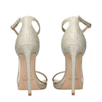 Gold Plastic Stiletto Heel Sandals