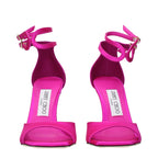 Pink Satin Stiletto Heel Sandals