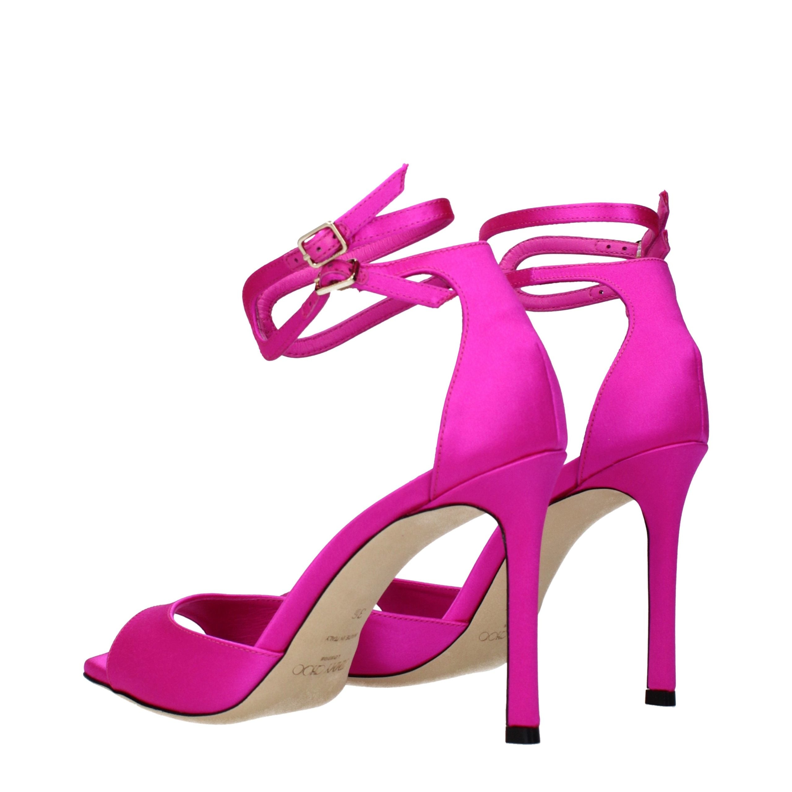 Pink Satin Stiletto Heel Sandals