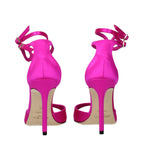 Pink Satin Stiletto Heel Sandals