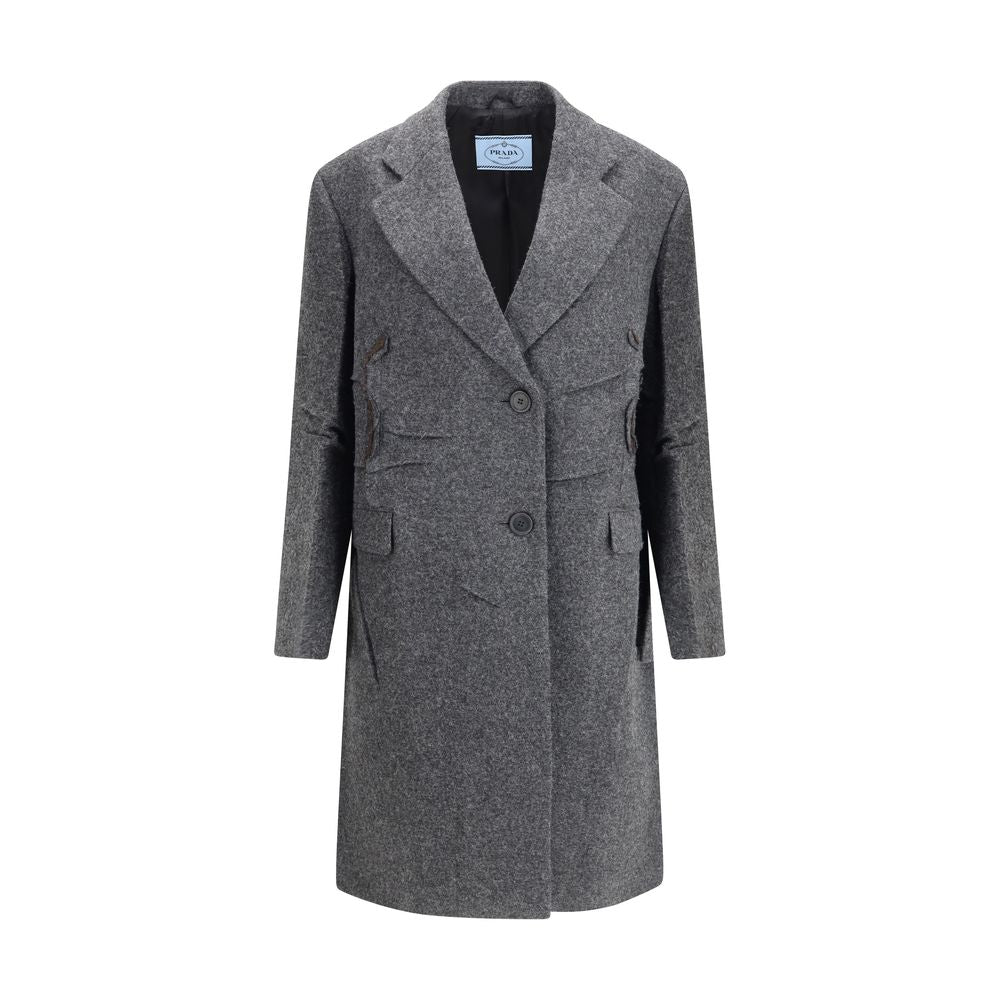 Gray Fleece Wool Coat