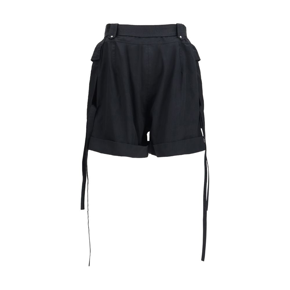 Black Cotton Cargo Shorts