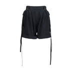 Black Cotton Cargo Shorts