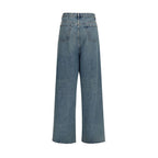Blue Cotton High-Waisted Jean