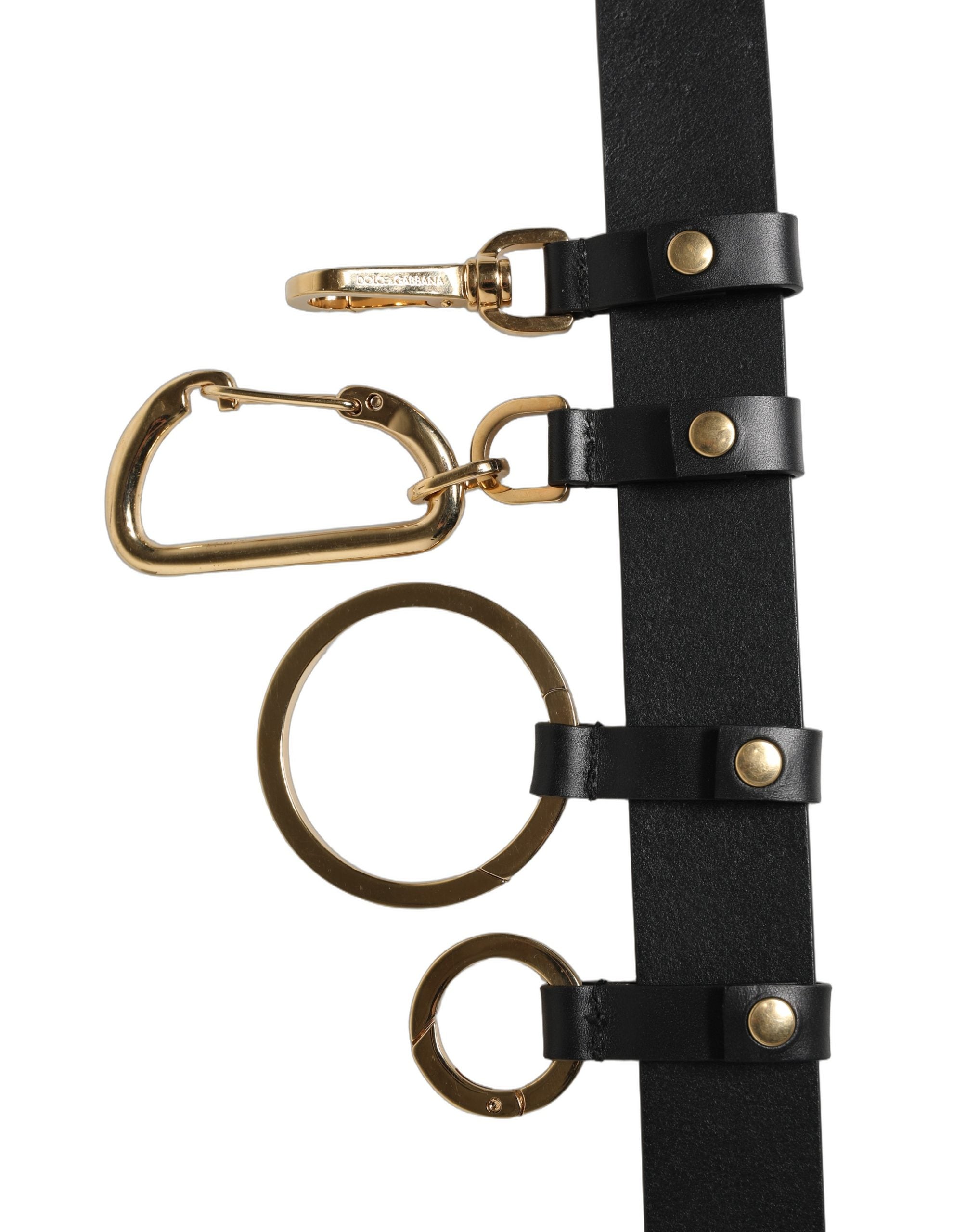 Black Calf Leather Gold Metal Buckle Men Belt