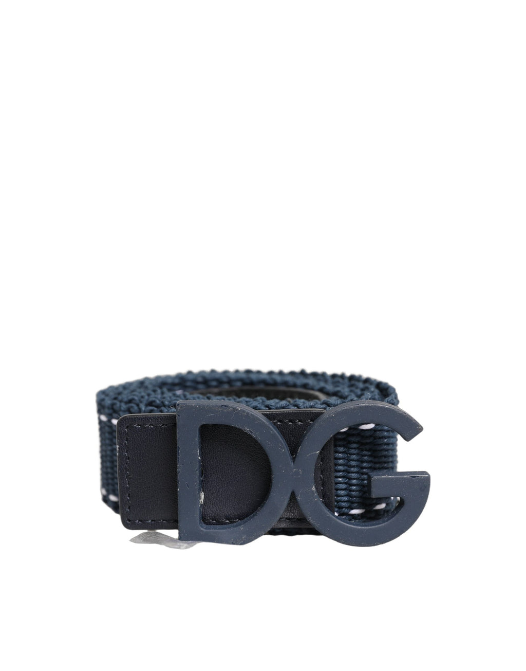 Blue Cotton Canvas DG Logo Metal Buckle Belt