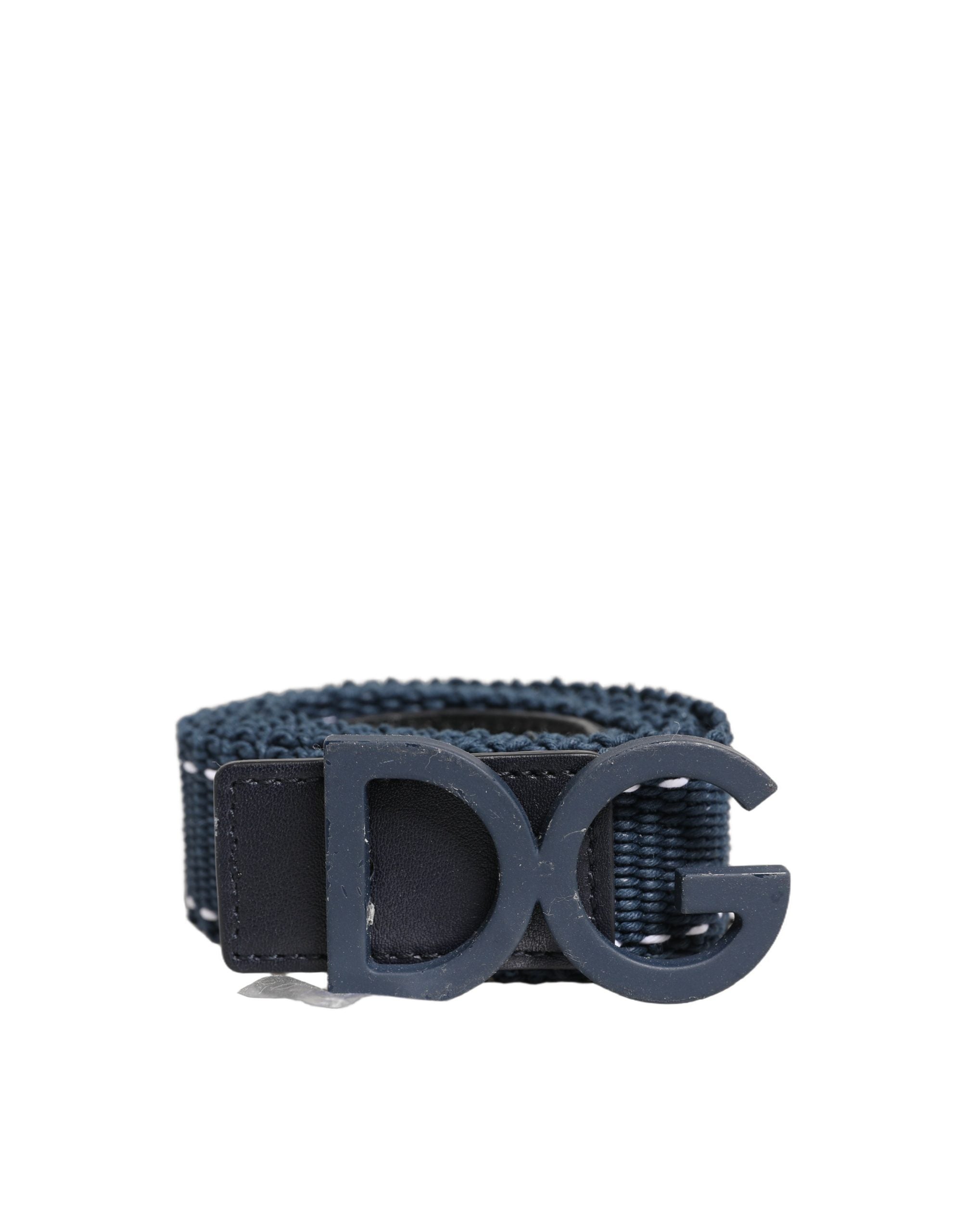 Blue Cotton Canvas DG Logo Metal Buckle Belt