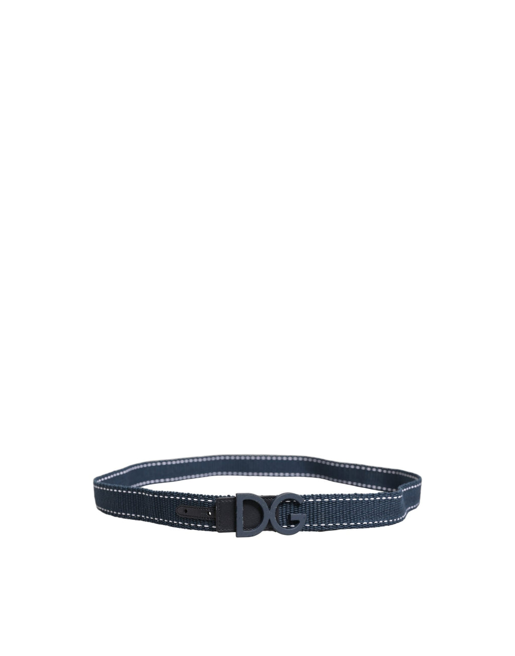 Blue Cotton Canvas DG Logo Metal Buckle Belt