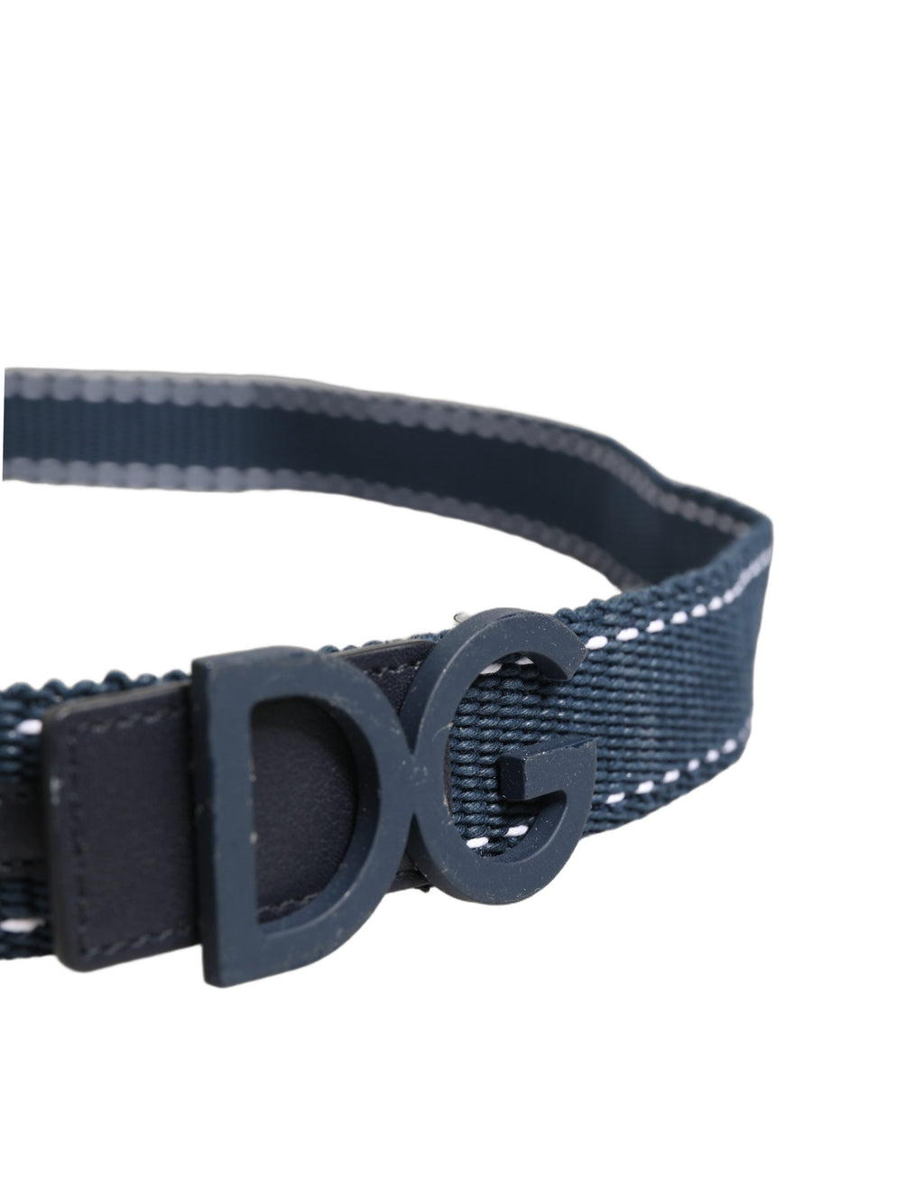 Blue Cotton Canvas DG Logo Metal Buckle Belt