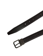 Brown Calf Leather Vintage Style Silver Buckle Belt