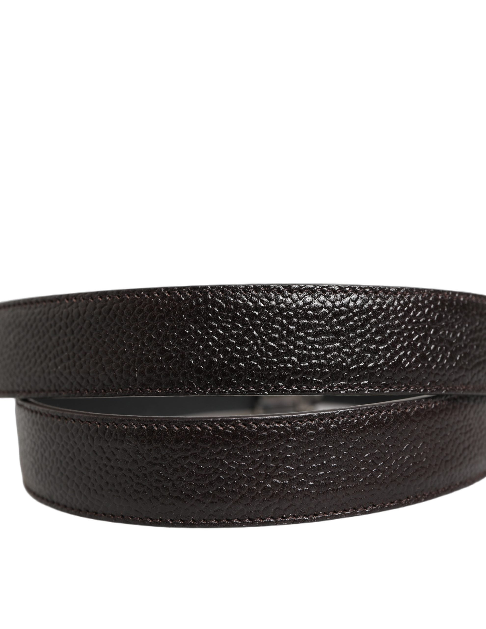 Brown Calf Leather Vintage Style Silver Buckle Belt