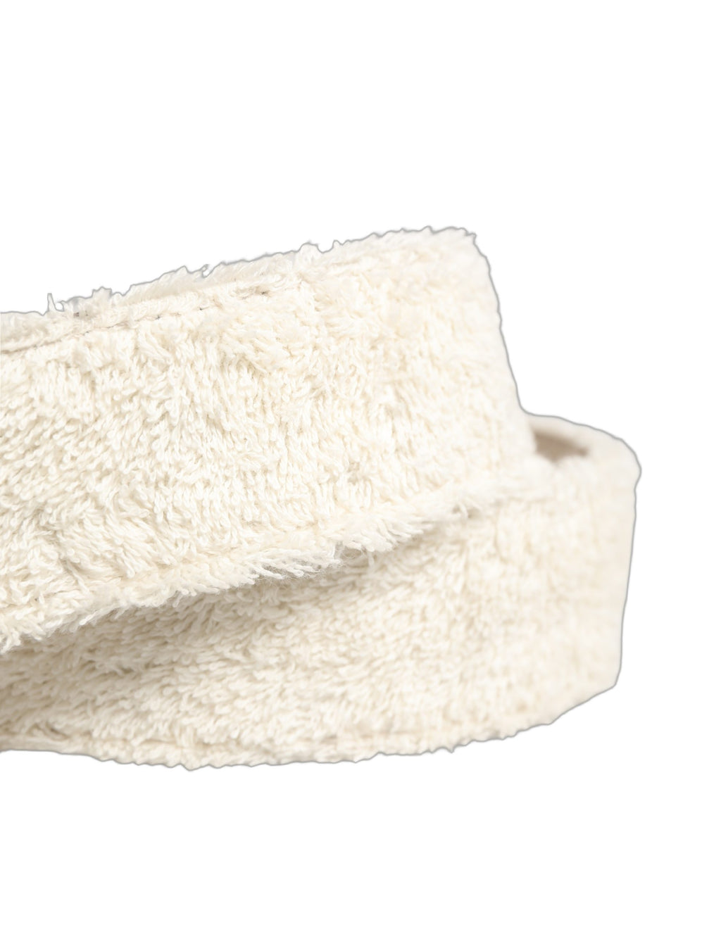 White Cotton Fleece DG Logo Metal Buckle Belt