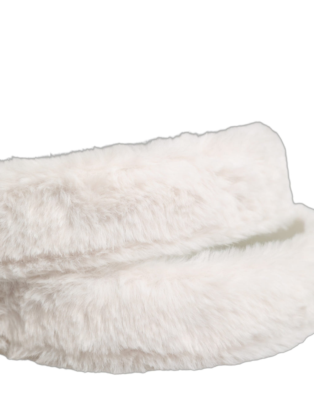 White Fleece Silver DG Logo Metal Buckle Belt