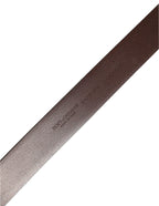 Brown Calfskin Leather Gold Metal Buckle Belt