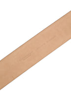 Brown Calfskin Leather Gold Metal Buckle Belt