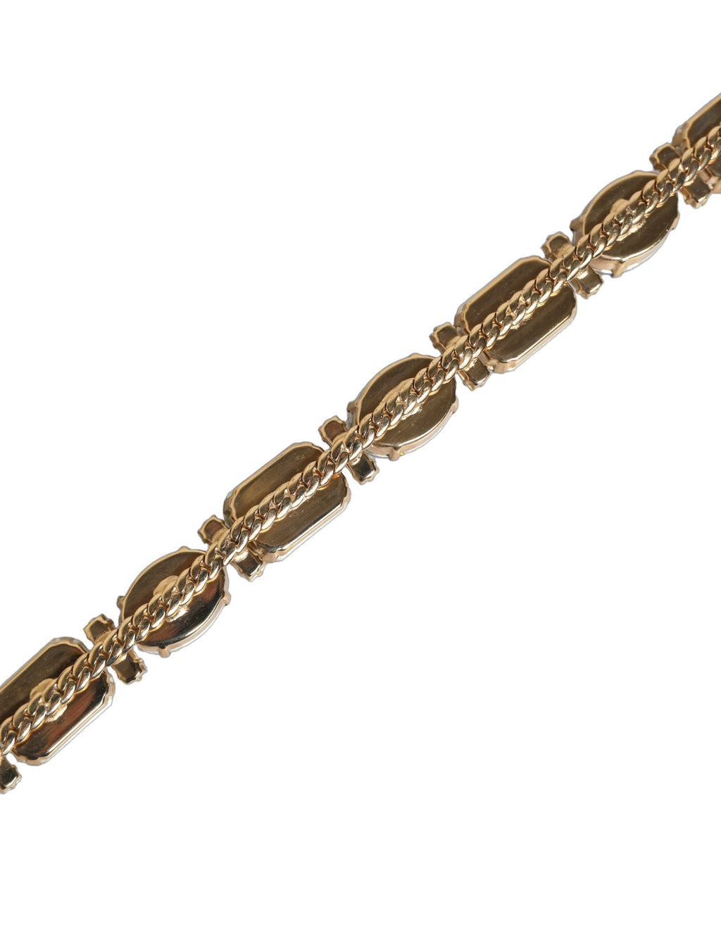 Blue Leather Crystal Chain Embellished Belt