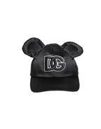 Men Black Velvet Animal Ears Baseball Cap Hat