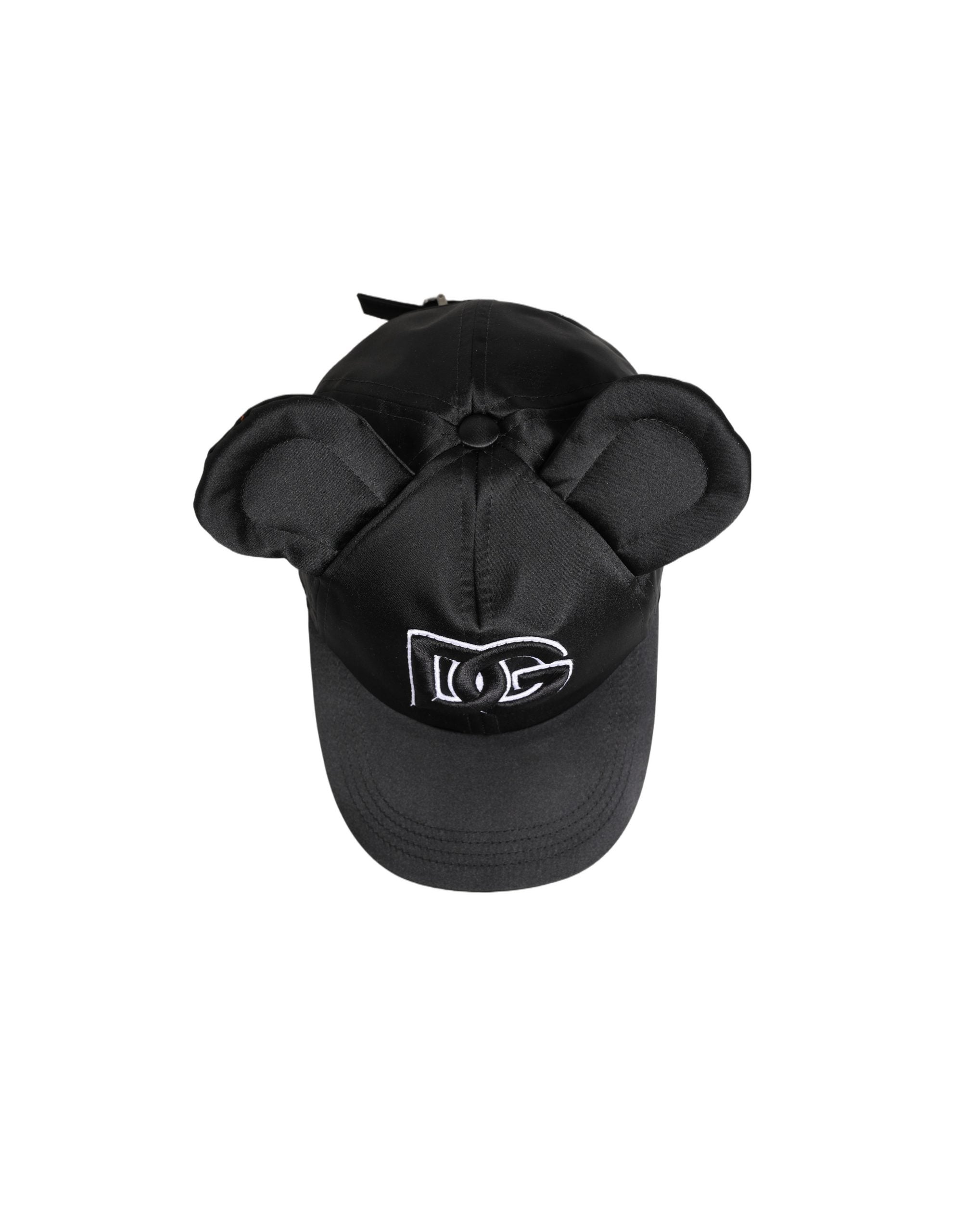 Men Black Velvet Animal Ears Baseball Cap Hat