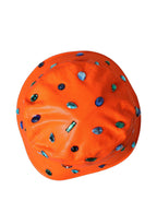Orange Crystal Embellished Bucket Fisherman Cap Hat