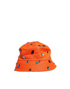 Orange Crystal Embellished Bucket Fisherman Cap Hat