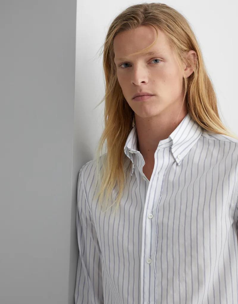 Bicolor Cotton Pattern Shirt