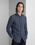 Bicolor Linen Pattern Shirt