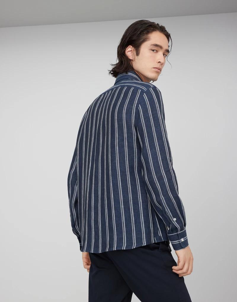 Bicolor Linen Pattern Shirt