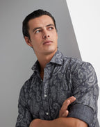 Gray Cotton Pattern Shirt