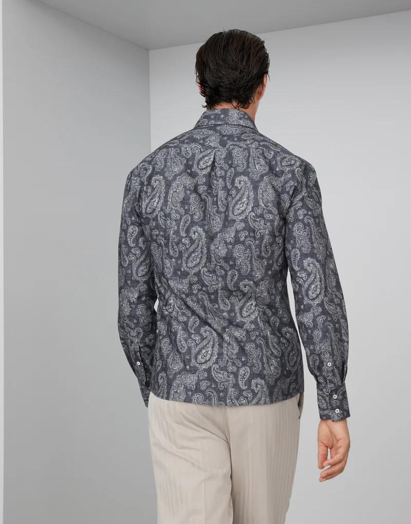 Gray Cotton Pattern Shirt