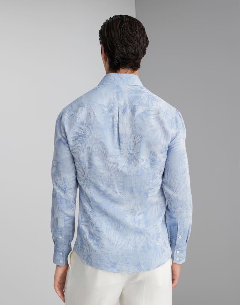 Blue Cotton Pattern Shirt