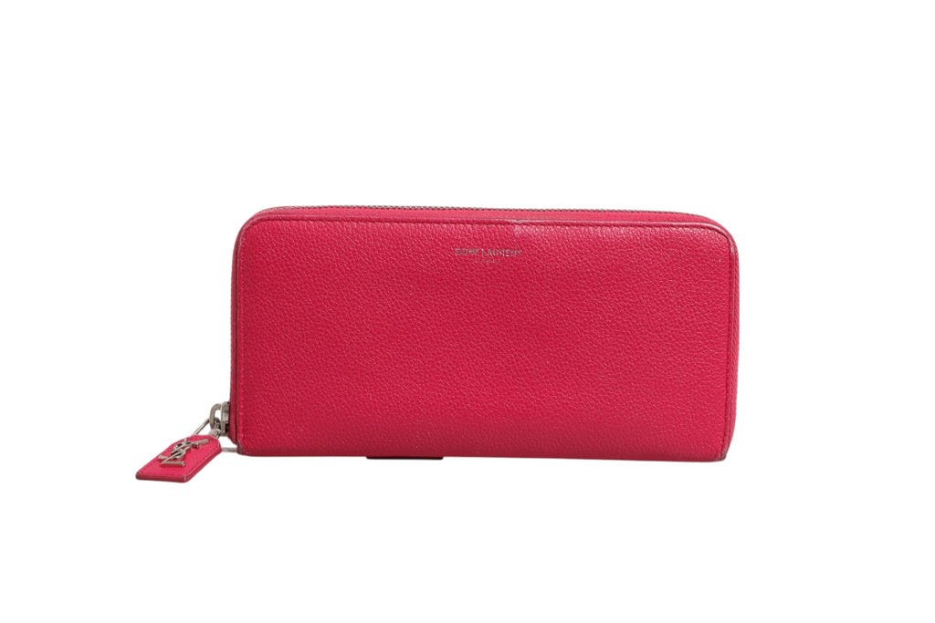 Magenta and Silver logo wallet