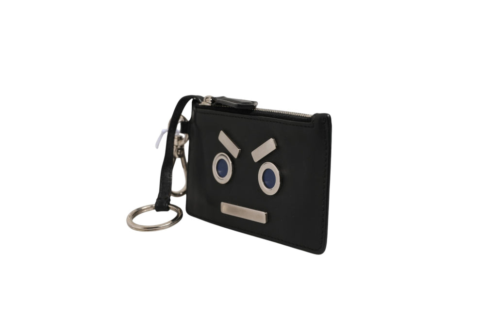 Vitello Liberty Studded Coin Pouch Key Case Ardesia