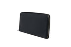 Navy Oliver Embossed Leather Zip-Around Wallet