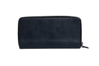 Navy Oliver Embossed Leather Zip-Around Wallet