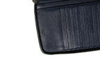 Navy Oliver Embossed Leather Zip-Around Wallet
