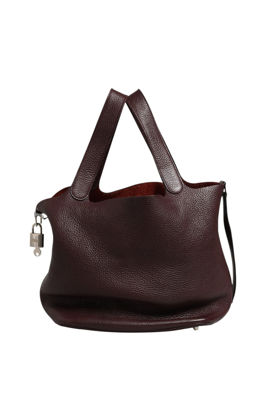 Picotin Taurillon Clemence Chocolate Handbag