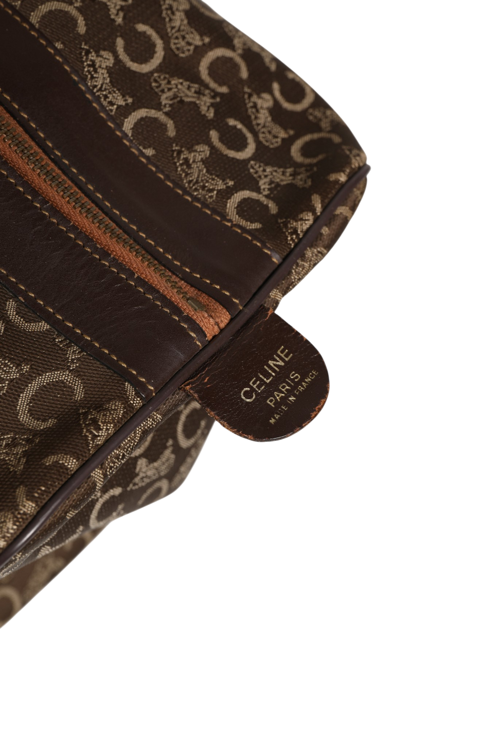 Dark brown and Gold logo duffel