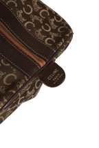 Dark brown and Gold logo duffel
