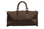 Dark brown and Gold logo duffel